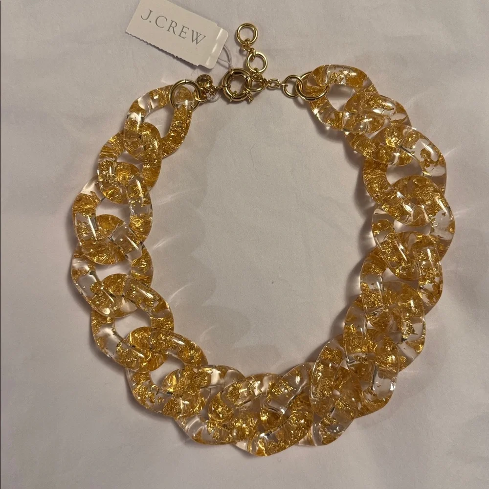 J.Crew Chunky link necklace with gold flakes BN349